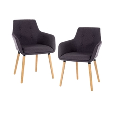 Contemporary Reception Chair - Pack of 2 - Grey